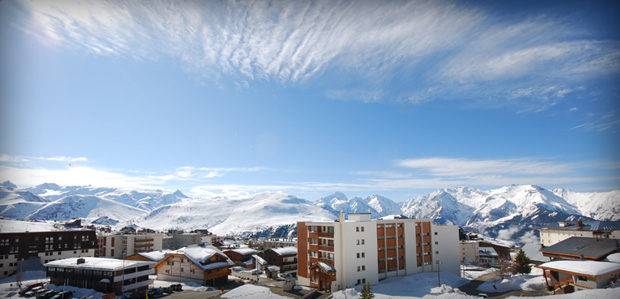 Vue sur les pistes